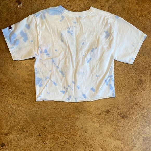 CHAMPION blue and white tie dye crop top tee - Picture 7 of 7